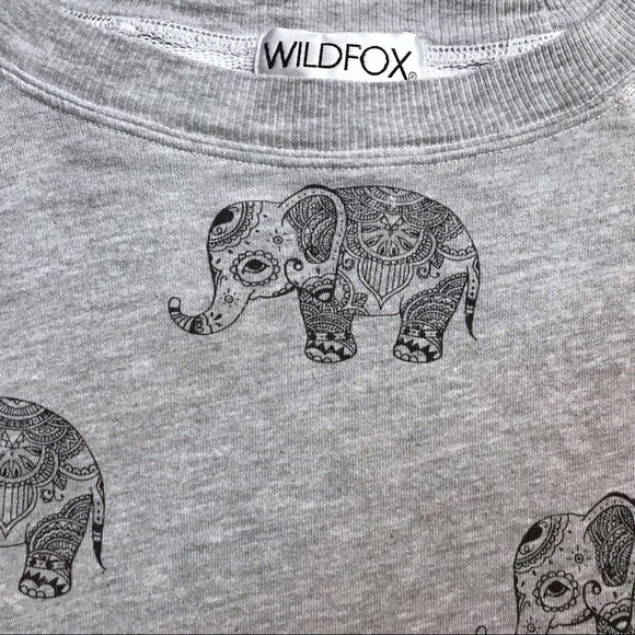 WILDFOX French Terry gray elephant sweatshirt small - Picture 4 of 7